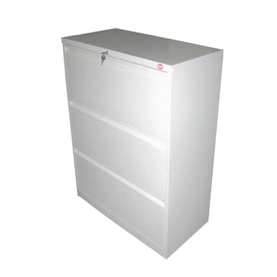 All Metal Body 3 Drawer Recessed Handle Lateral Fu3