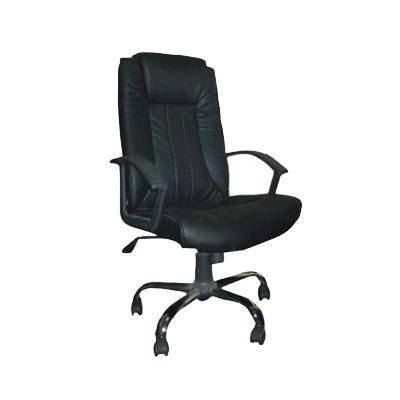 Highback Office Leather Chair With Armrest, Gaslift Ch6066