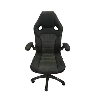 Mid Black Office Leatherette Chair With Armrest, Gaslift 2318