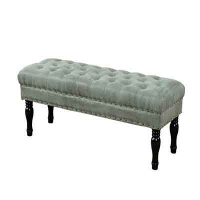 Custom Leatherette Ottoman With Wood Footings Hcs25038