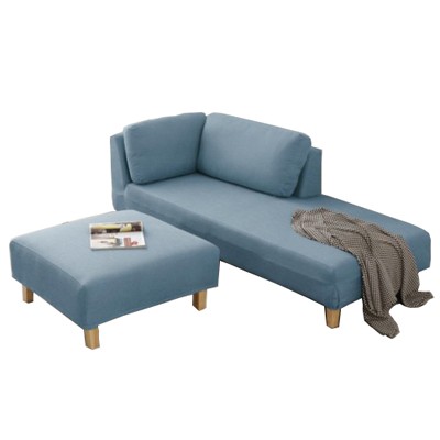 Custom Fabric Sofa With Wood Footings With Stools Ottoman Hcs25012