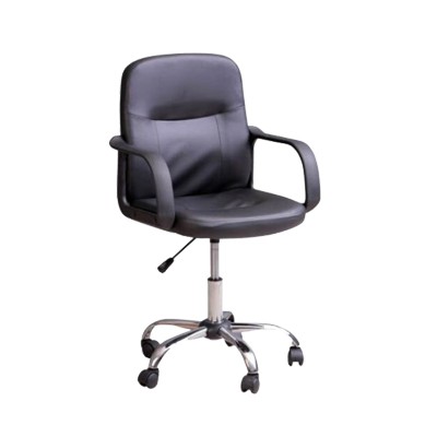 Midback Office Leather Chair With Armrest Gaslift