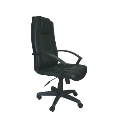 Highback Office Leather Chair With Armrest, Gaslift Ch6018
