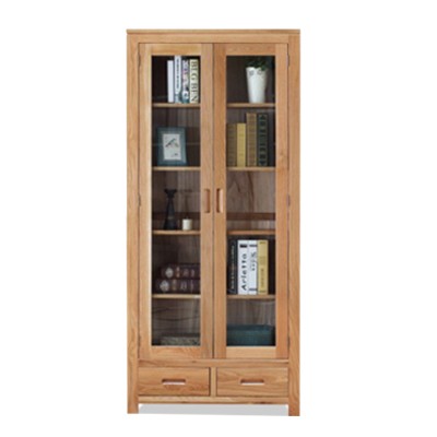 wood and glass display cabinet