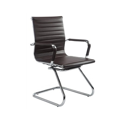Leatherette Visitors Chair Steel Legs And Sled Type 636c