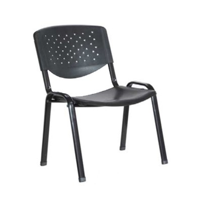 Plastic Visitors Chair Black Chrome Legs Jit-u113